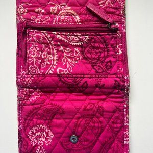 COPY - Vera Bradley Pink Stamped Paisley Trifold Wallet